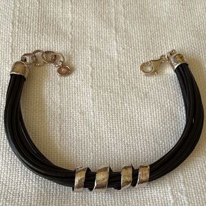 Silpada Black Leather & Sterling Silver Multi-Strand City Slicker Bracelet B3207
